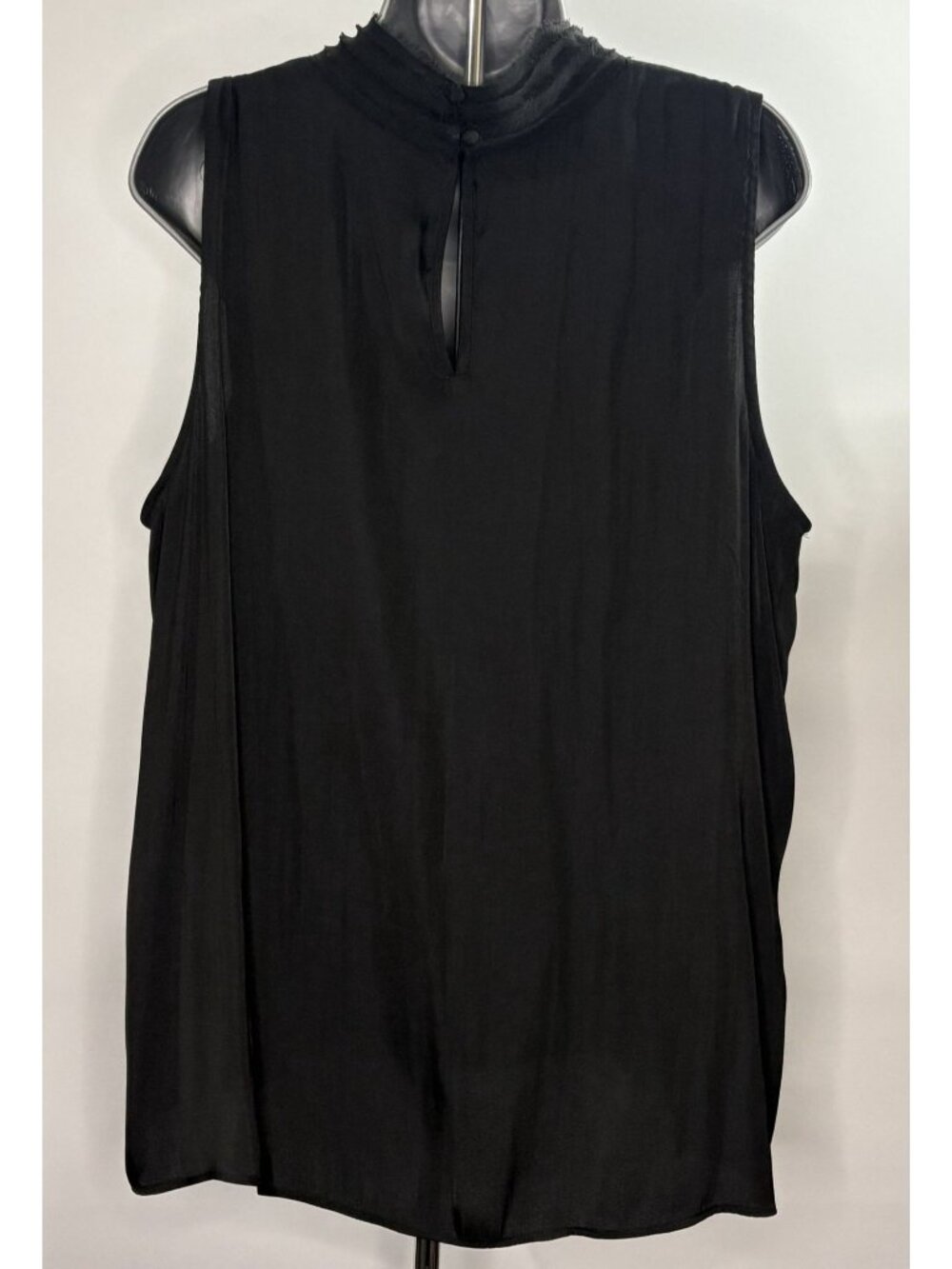 WORTHINGTON Women's Black Sleeveless Round Mock Neck Blouse Keyhole Back PXL - Picture 5 of 11